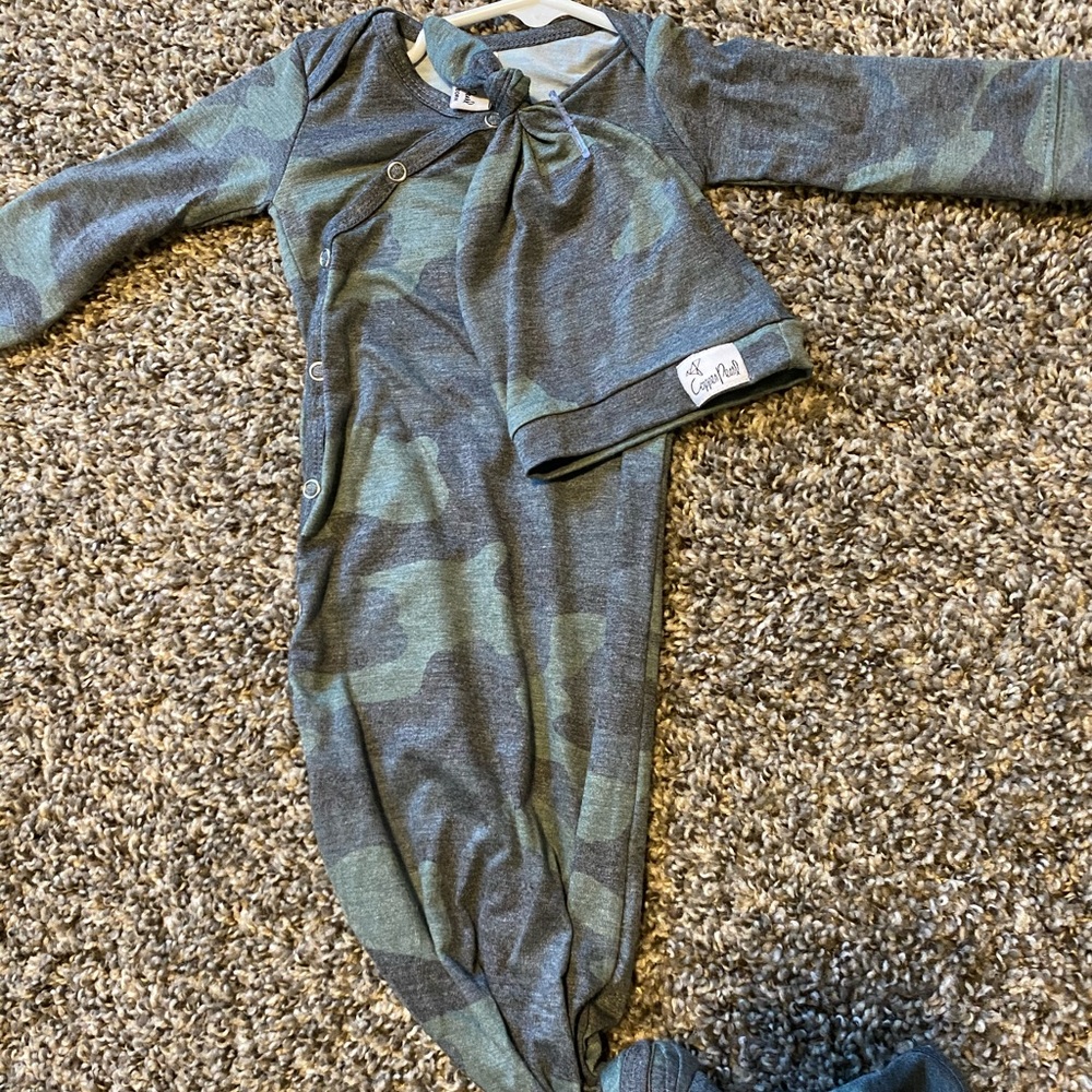 Copper Pearl Knotted Gown and Hat